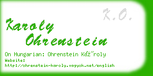 karoly ohrenstein business card